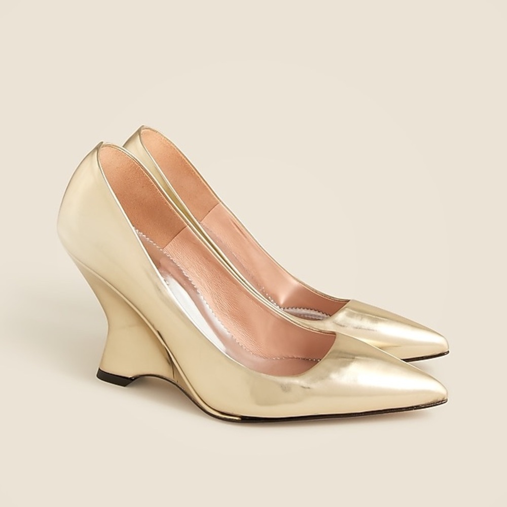 J Crew Collection wedge pumps in metallic BV742